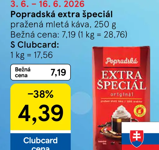 Popradská Extra špeciál pražená mletá káva