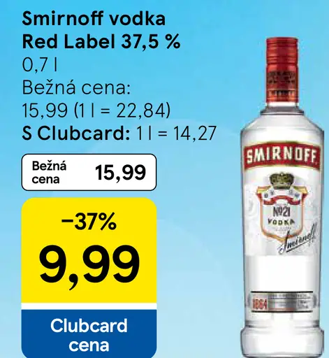 Smirnoff vodka Red Label 37,5 %