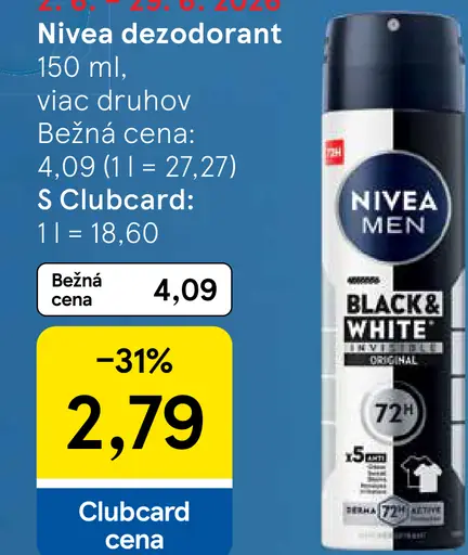 Nivea Men Black & White dezodorant
