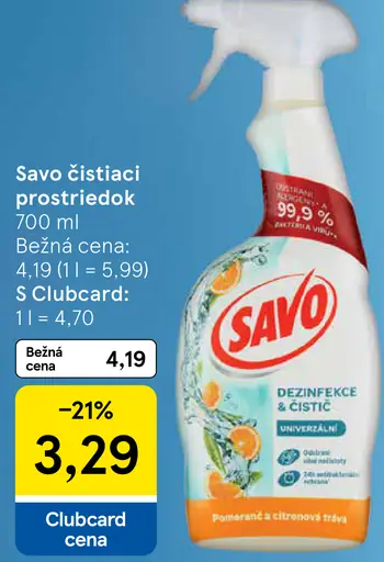 Savo čistiaci sprej kúpeľňa