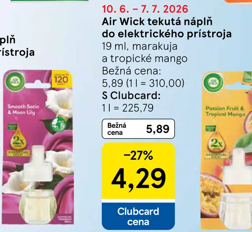 Air Wick tekutá náplň do elektrického prístroja passion fruit a tropical mango