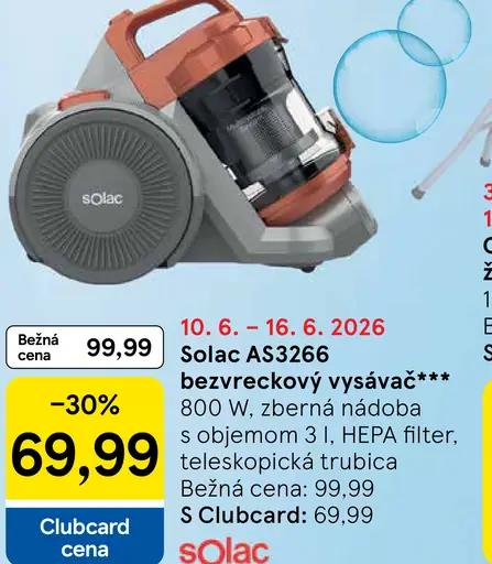 Solac AS3266 bezvreckový vysávač