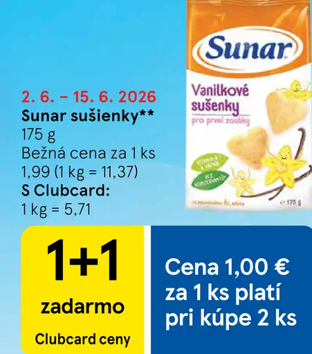 Sunar vanilkové sušienky