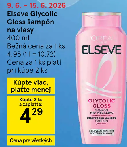 Elseve Glycolic Gloss šampón na vlasy