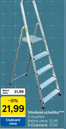 Hliníkové schodíky 5 stupňov