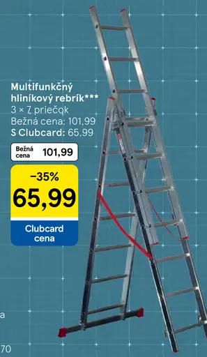 Multifunkčný hliníkový rebrík s 3 x 7 priečkami