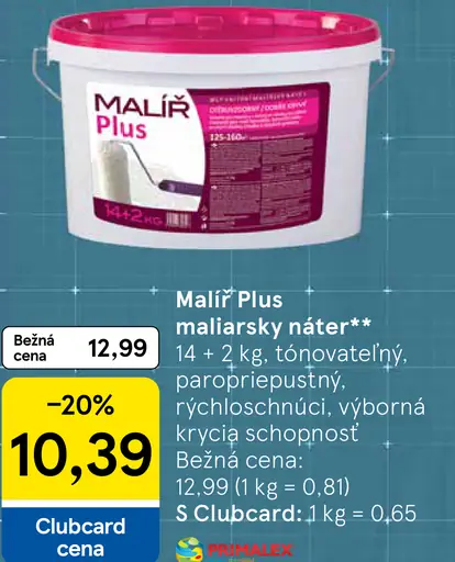 Maliř Plus maliarsky náter tónovateľný paropriepustný