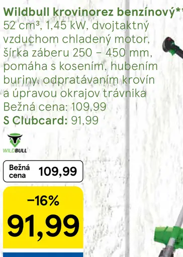 Wildbull krovinorez benzínový