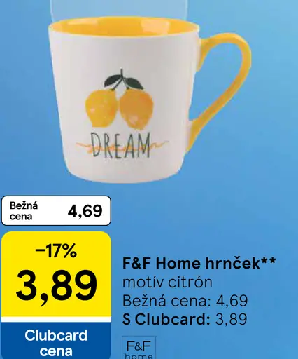 F&F Home hrnček motív citrón