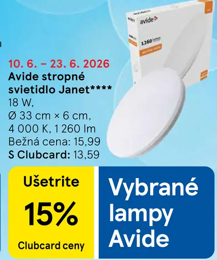 Avide stropné svietidlo Janet 18 W