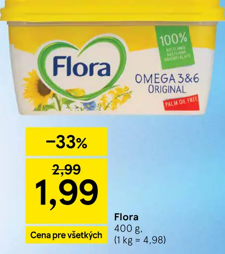 Flora Omega 3&6 rastlinný tuk na natieranie
