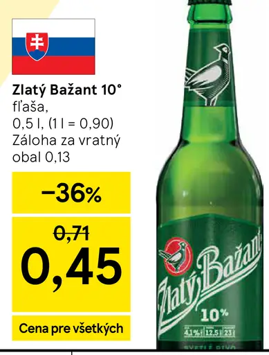 Zlatý Bažant 10° plechovka