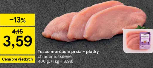 Tesco morčacie prsia plátky chladené