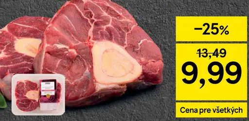 Tesco hovädzia nožina s kosťou osso bucco chladená balená