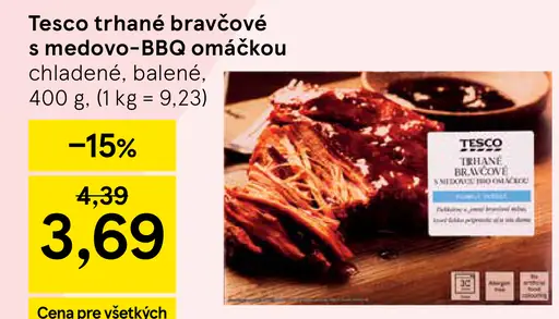 Tesco trhané bravčové s medovo-BBQ omáčkou