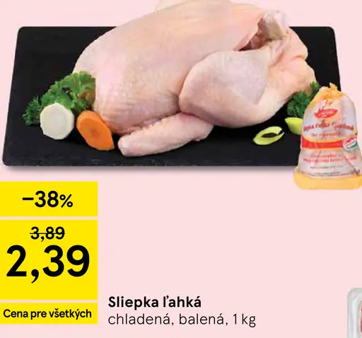 Sliepka ľahká chladená balená