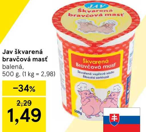 Jav Škvarená bravčová masť