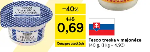 Tesco treska v majonéze