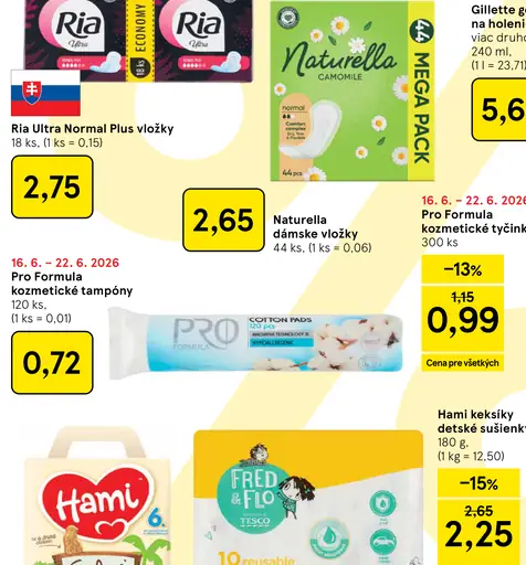Naturella dámske vložky camomile