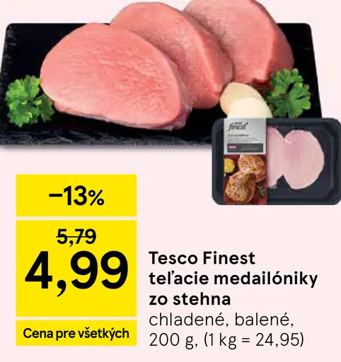 Tesco Finest teľacie medailóniky zo stehna chladené balené