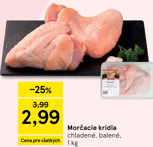 Morčacie krídla chladené balené