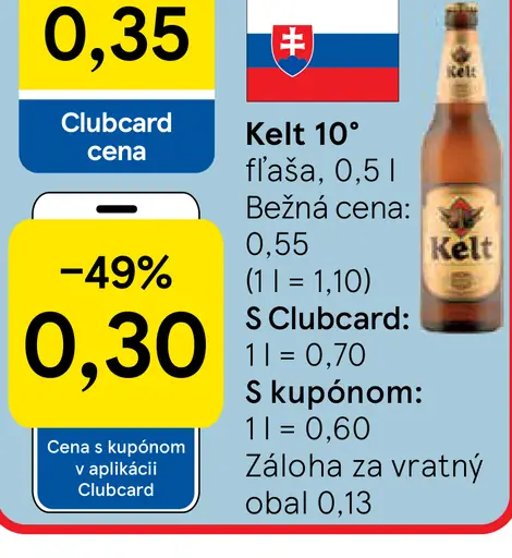 Kelt 10° fľaša vratný obal