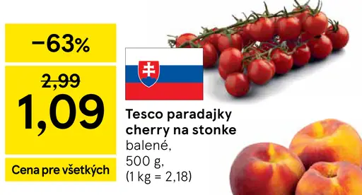 Tesco paradajky cherry na stonke