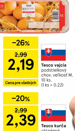 Tesco vajcia podstieľkový chov, veľkosť M