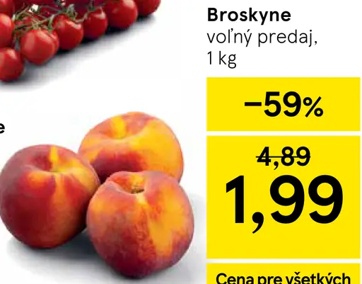 Broskyne voľný predaj