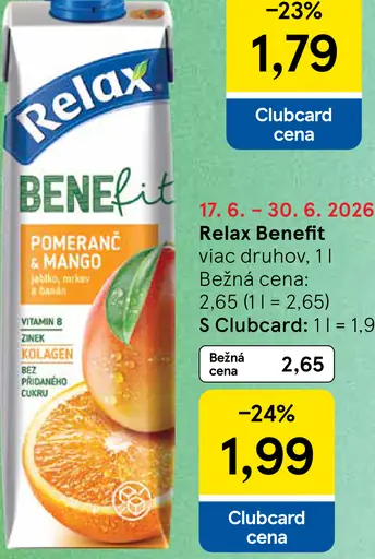 Relax Benefit pomaranč a mango funkčný nápoj
