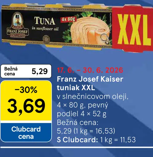 Franz Josef Kaiser tuniak v slnečnicovom oleji XXL