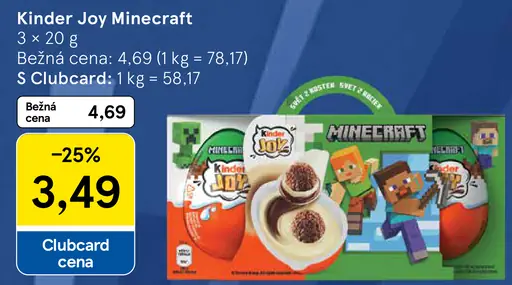 Kinder Joy Minecraft vajíčko s hračkou