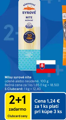Milsy syrové nite údené alebo neúdené