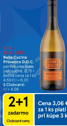 Bella Cucina Prosecco D.O.C. perlivé víno biele polosuché