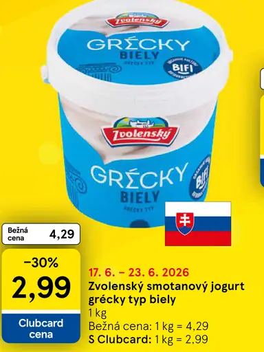 Zvolenský Smotanový jogurt grécky typ biely