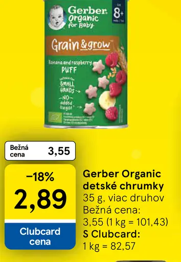 Gerber Organic detské chrumky