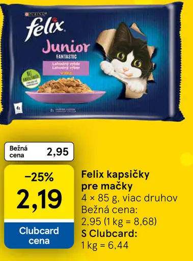 Felix kapsičky pre mačky Junior viac druhov