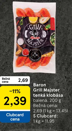 Baron Grill Majster tenká klobása