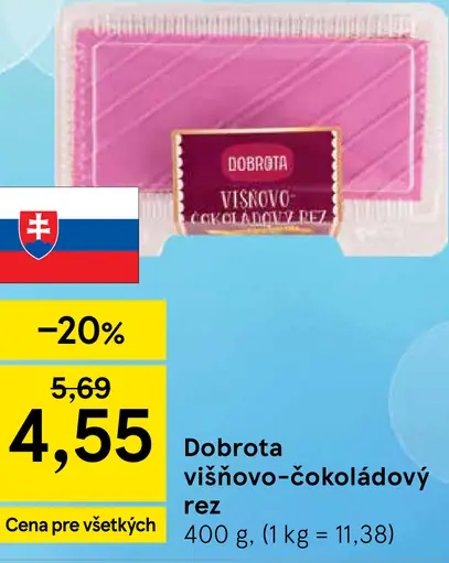 Dobrota višňovo-čokoládový rez