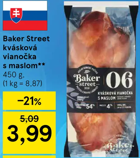 Baker Street Kvásková vianočka s maslom