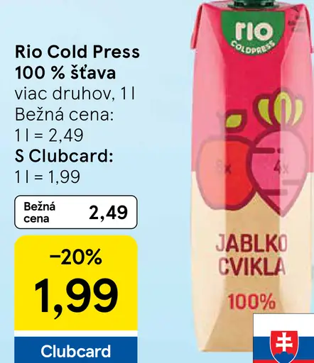 Rio Cold Press 100% šťava jablko - cvikla