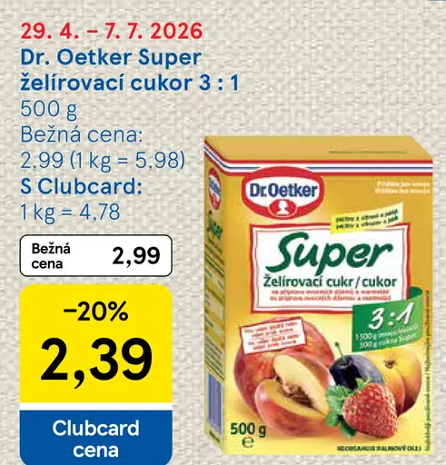 Dr. Oetker Super želírovací cukor 3:1