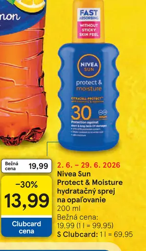 Nivea Sun Protect & Moisture hydratačný sprej na opaľovanie OF 30