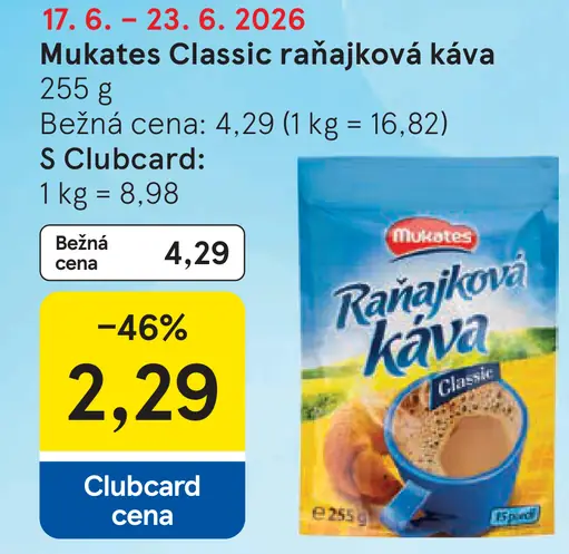 Mukates Classic raňajková káva