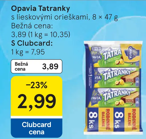 Opavia Tatranky s lieskovými orieškami oplatka
