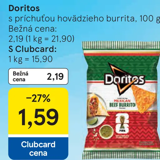 Doritos s príchuťou hovädzieho burrita