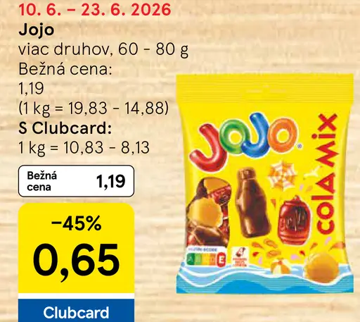 Jojo želatínové cukríky rôzne druhy
