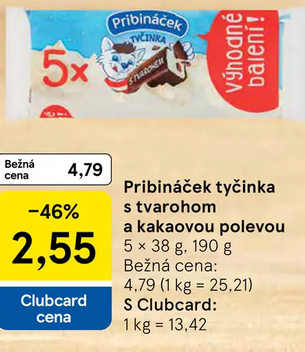Pribináček Tyčinka s tvarohom a kakaovou polevou