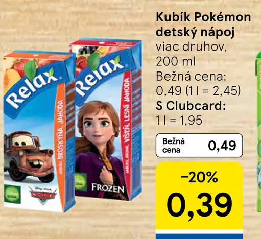 Kubík Pokémon detský nápoj