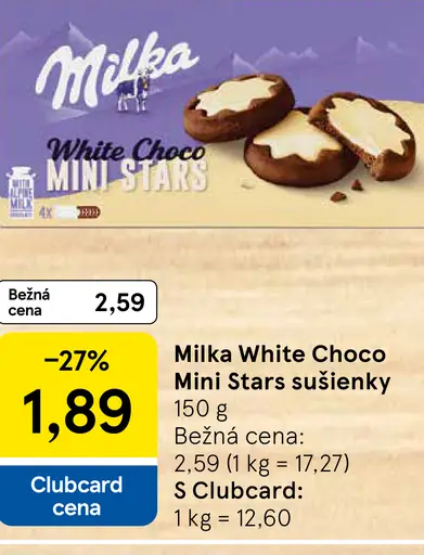 Milka White Choco Mini Stars sušienky